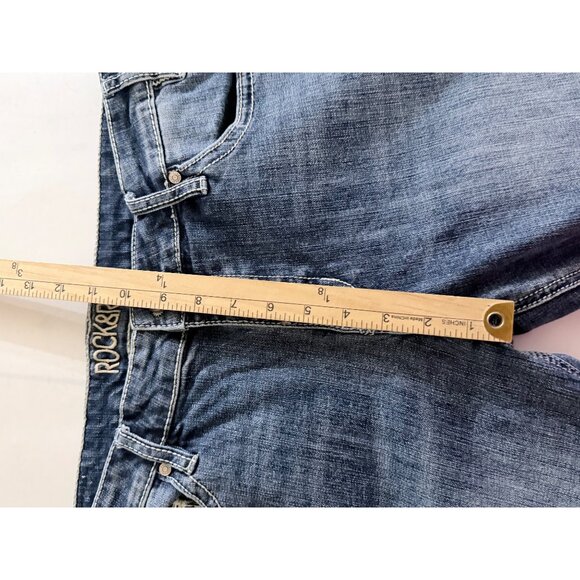 Rock & Roll Denim Jeans Womens 32x33 Straight Bootcut Western Cowgirl Rodeo - Picture 8 of 11